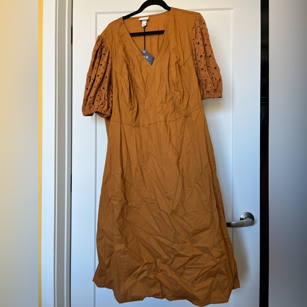 Short sleeve autumn midi dress- NWT